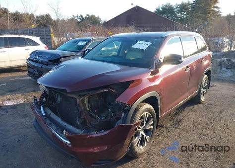 2016 Toyota Highlander Xle V6 from USA, damaged, VIN 5TDJKRFH2GS289731